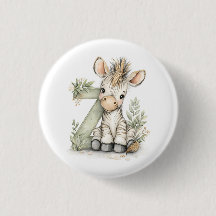 Cute watercolour baby animal alphabet Zebra