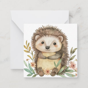 Cute Watercolour Hedgehog Note Card