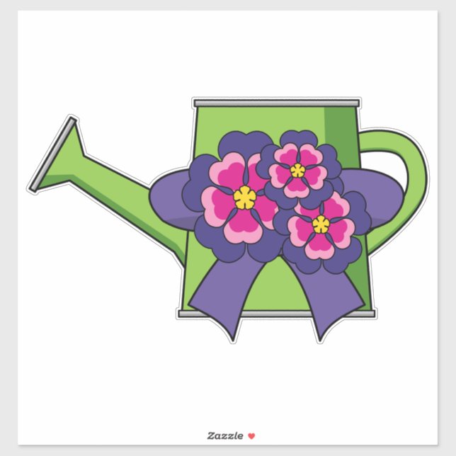 Cute Watering Can with Flowers Bouquet (Sheet)