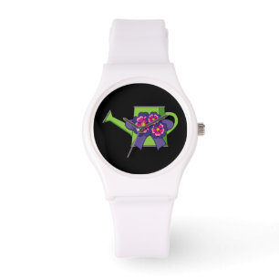 Cute Watering Can with Flowers Bouquet Watch