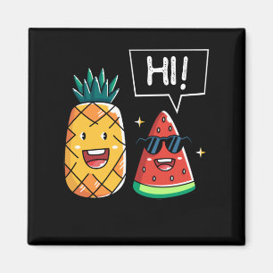 Cute Watermelon and Pineapple Kawaii Summer Fruits Magnet