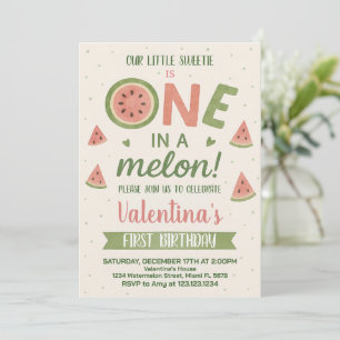 Cute Watermelon Birthday Party Invitation for Kids