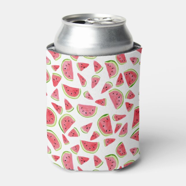 Cute watermelon can cooler - add your own text (Can Front)