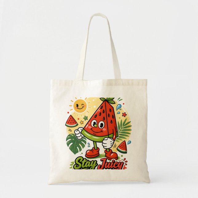 Cute Watermelon Cartoon Tote Bag (Front)