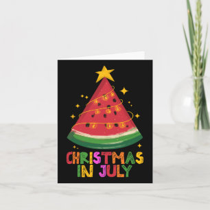 Cute Watermelon Christmas In July Kids Summer Vaca Card