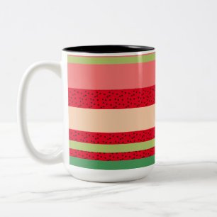 Cute Watermelon Fruit Kitchen Two-Tone Coffee Mug