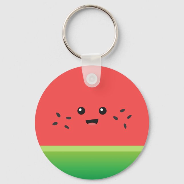 Cute Watermelon, Happy and Cheerful Keychain (Front)