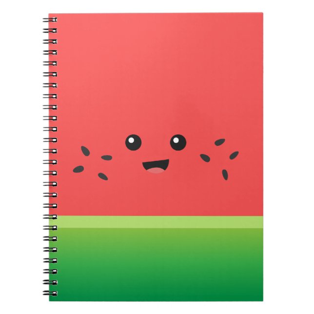 Cute Watermelon, Happy and Cheerful Notebook (Front)
