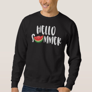 Cute Watermelon Hello Summer Fruit Vintage Vacatio Sweatshirt