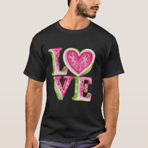Cute Watermelon Love Heart Design T-Shirt