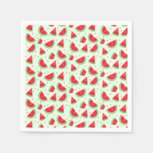 Cute Watermelon Pattern Melon Summer Light Green Napkin
