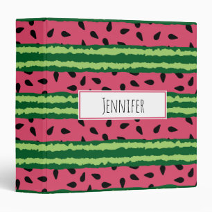 Cute Watermelon Pattern Pink & Green Binder