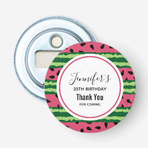 Cute Watermelon Pattern Pink & Green Birthday Bottle Opener