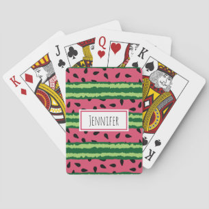 Cute Watermelon Pattern Pink & Green Playing Cards