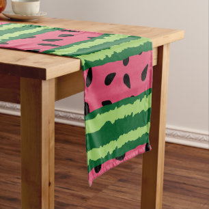 Cute Watermelon Pattern Pink & Green Short Table Runner
