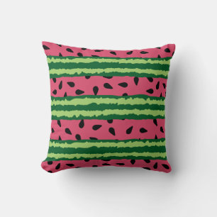 Cute Watermelon Pattern Pink & Green Throw Pillow