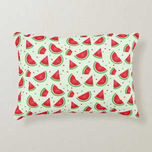 Cute Watermelon Pattern Summertime Fruit Melon Accent Pillow