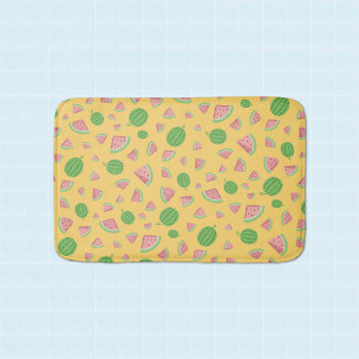 Cute Watermelon Pattern yellow Bath Mat