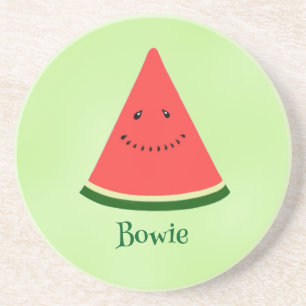 Cute Watermelon Personalized Sandstone Coaster