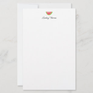 Cute Watermelon Personalized Stationery Paper