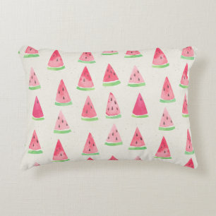 Cute watermelon: seamless watercolor pattern. accent pillow