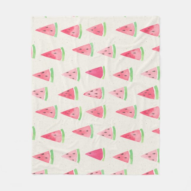 Cute watermelon: seamless watercolor pattern. fleece blanket (Front)