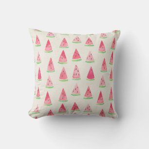 Cute watermelon: seamless watercolor pattern. throw pillow
