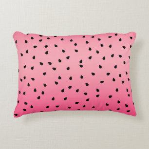 Cute Watermelon Seed Pink Accent Pillow