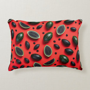 Cute Watermelon Seeds Design Summer Fruit🍉 Accent Pillow