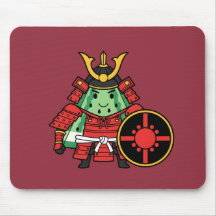 Cute Watermelon Shogun Samurai Warrior Illustratio