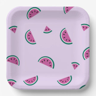 Cute watermelon slice pattern Paper Plate