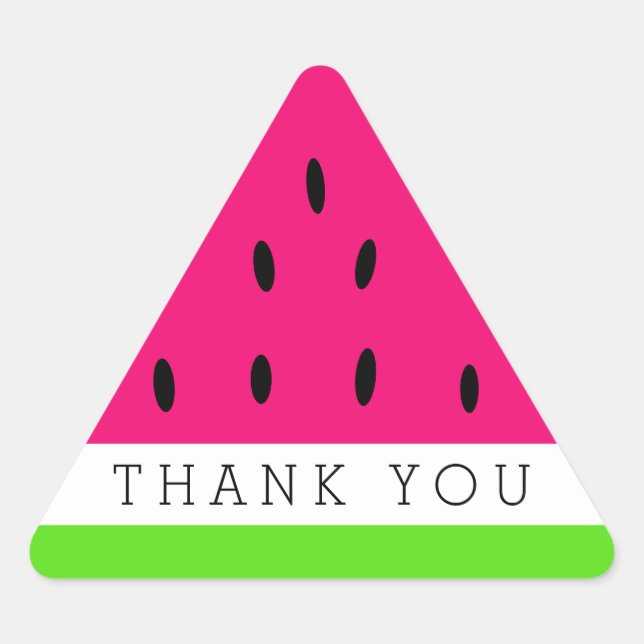 Cute Watermelon Slice Thank You Triangle Sticker (Front)