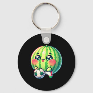 Cute Watermelon Soccer Player Chibi Footll Keychain