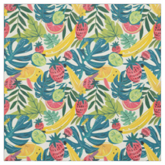 Cute Watermelon Strawberry and Citrus Seamless Pat Fabric