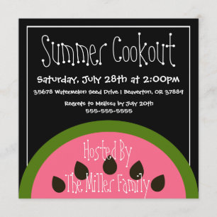 Cute Watermelon Summer BBQ Invitation au barbecue