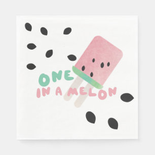 Cute Watermelon Turning One in a Melon Napkin