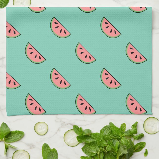 Cute Watermelons Motif Kitchen Towel (Folded)