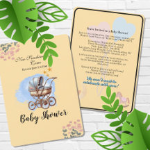 Cute Watter colour Personalized Baby Shower Invit