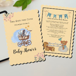 Cute Watter colour Personalized Baby Shower Invitation