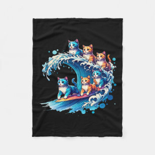 Cute Wave Of Blue Cats For Kamala Funny 2  Fleece Blanket