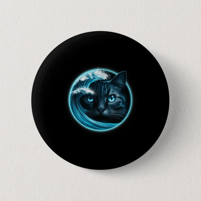 Cute Wave Of Blue Cats For Kamala Funny  2 Inch Round Button (Front)