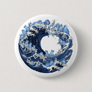 Cute Wave of Blue Cats for Kamala Harris 2024 2 Inch Round Button