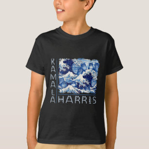 Cute Wave Of Blue Cats For Kamala Harris Funny  T-Shirt