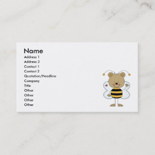 cute waving bumble bee bear business card