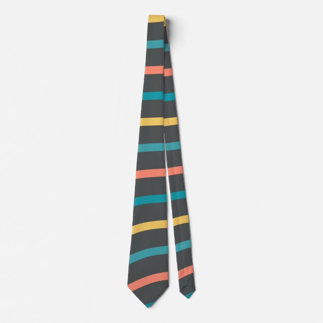Cute Wavy Striped Ash Tie (Front)