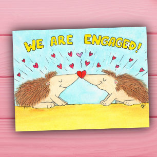 Cute "We are engaged! " Postcard