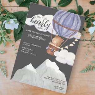 Cute We Can Bearly Wait Baby Shower Invitation
