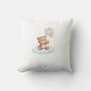 Cute We Can Bearly Wait Teddy Bear Baby Shower Throw Pillow