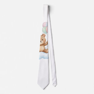 Cute We Can Bearly Wait Teddy Bear Baby Shower Tie