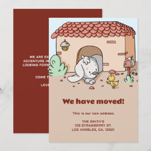 Cute We Have Moved Dog House Moving Announcement